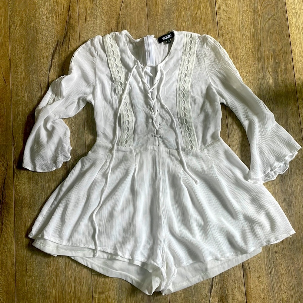 Miss guided white romper size small